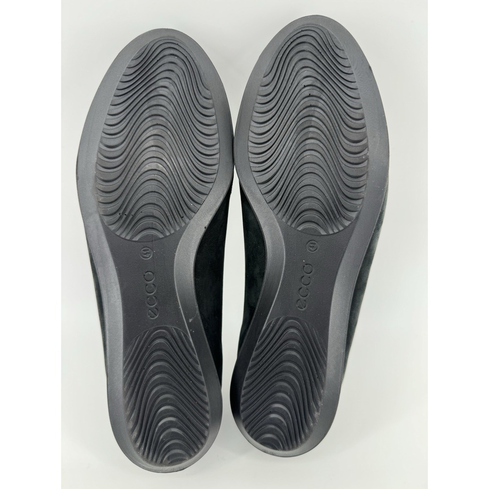 Womens 10-10.5 41 Ecco Touch Ballerina Black Suede Snake Scale Print Ballet Flat - Picture 7 of 8